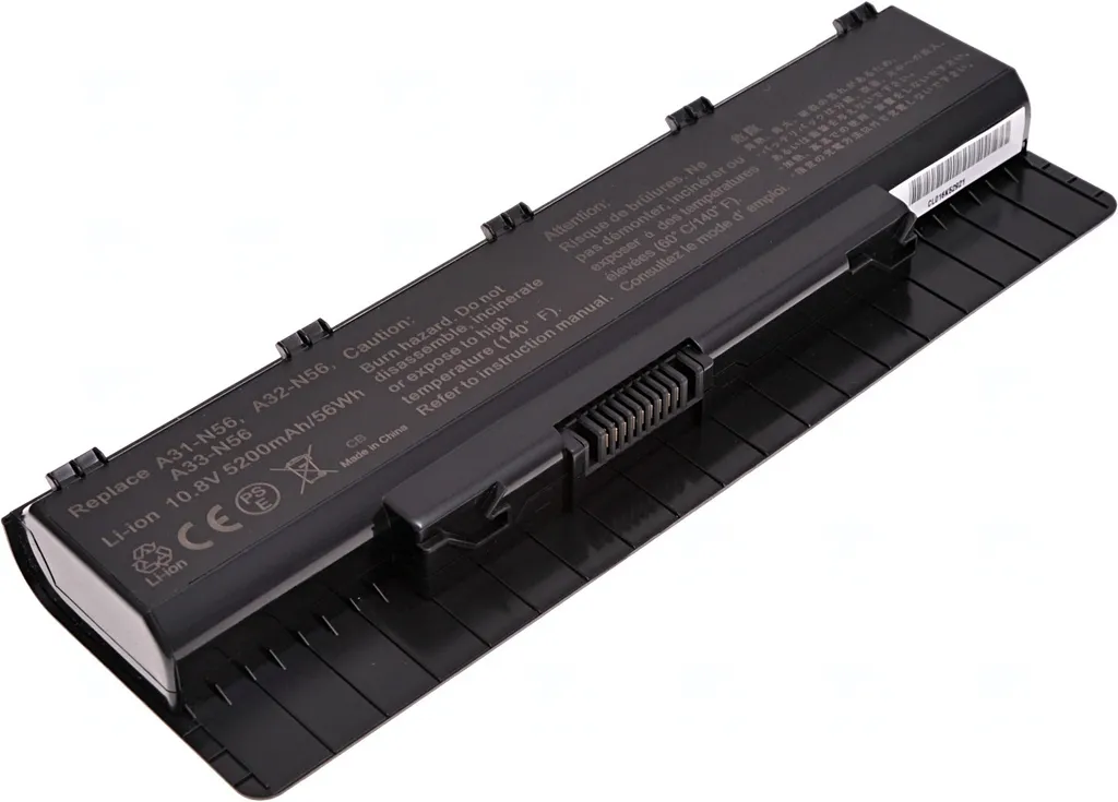 Batteria T6 Power per Asus N46 serie, Li-Ion, 10,8 V, 5200 mAh (56 Wh), nero