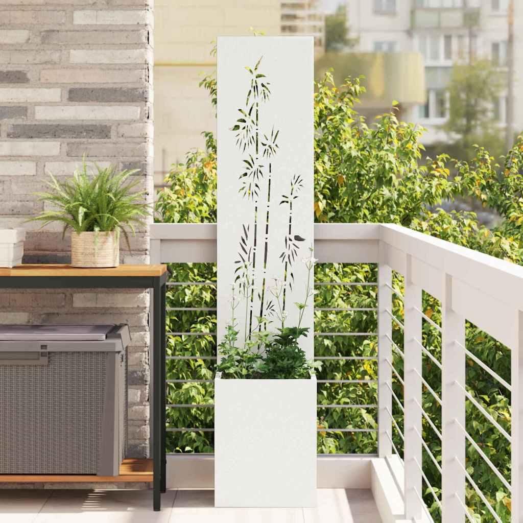 Maison Exclusive - Garten Sichtschutz-Leinwand Floral Weiß 32 x 150 cm