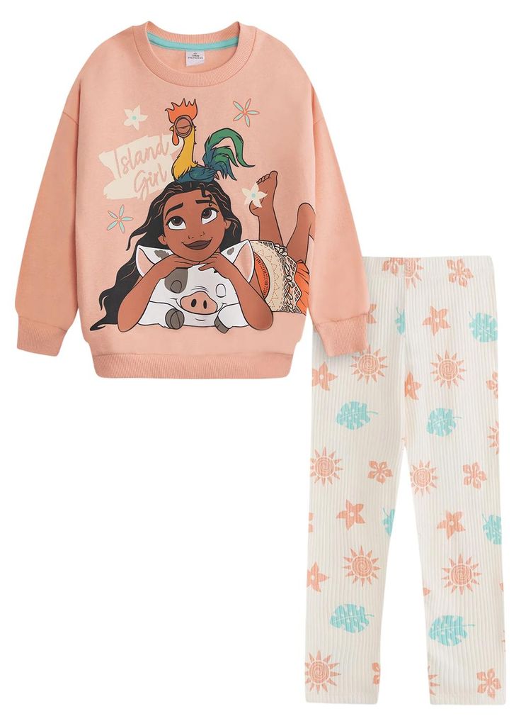 Moana - Sweatshirt & Jogginghose-Set für Mädchen NS9974 (122) (Bunt)