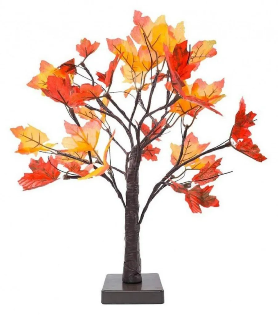Décoration d'ambiance arbre érable lumineux 24 LED noir 60cm USB piles