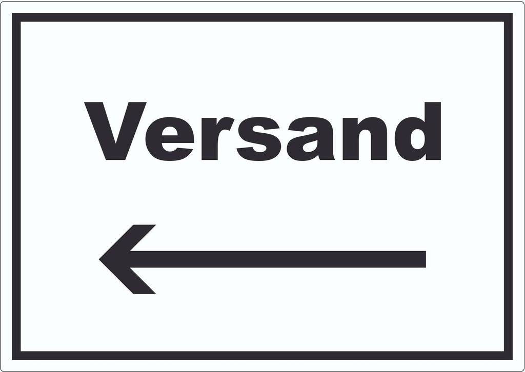 Versand Aufkleber mit Text und Richtungspfeil links Lieferung shipping waagerecht A5 (148x210mm)