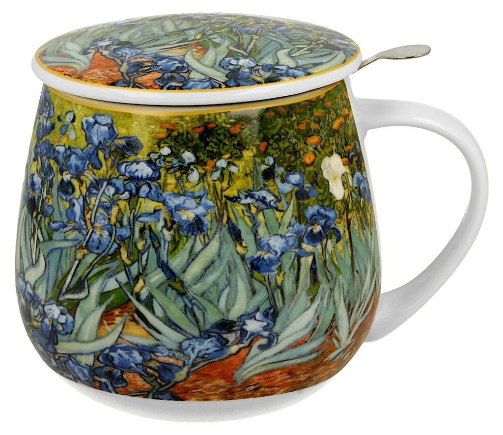 Duo | Tazza da tè con colino - 430 ml - Iris di Van Gogh - Immagine del prodotto 