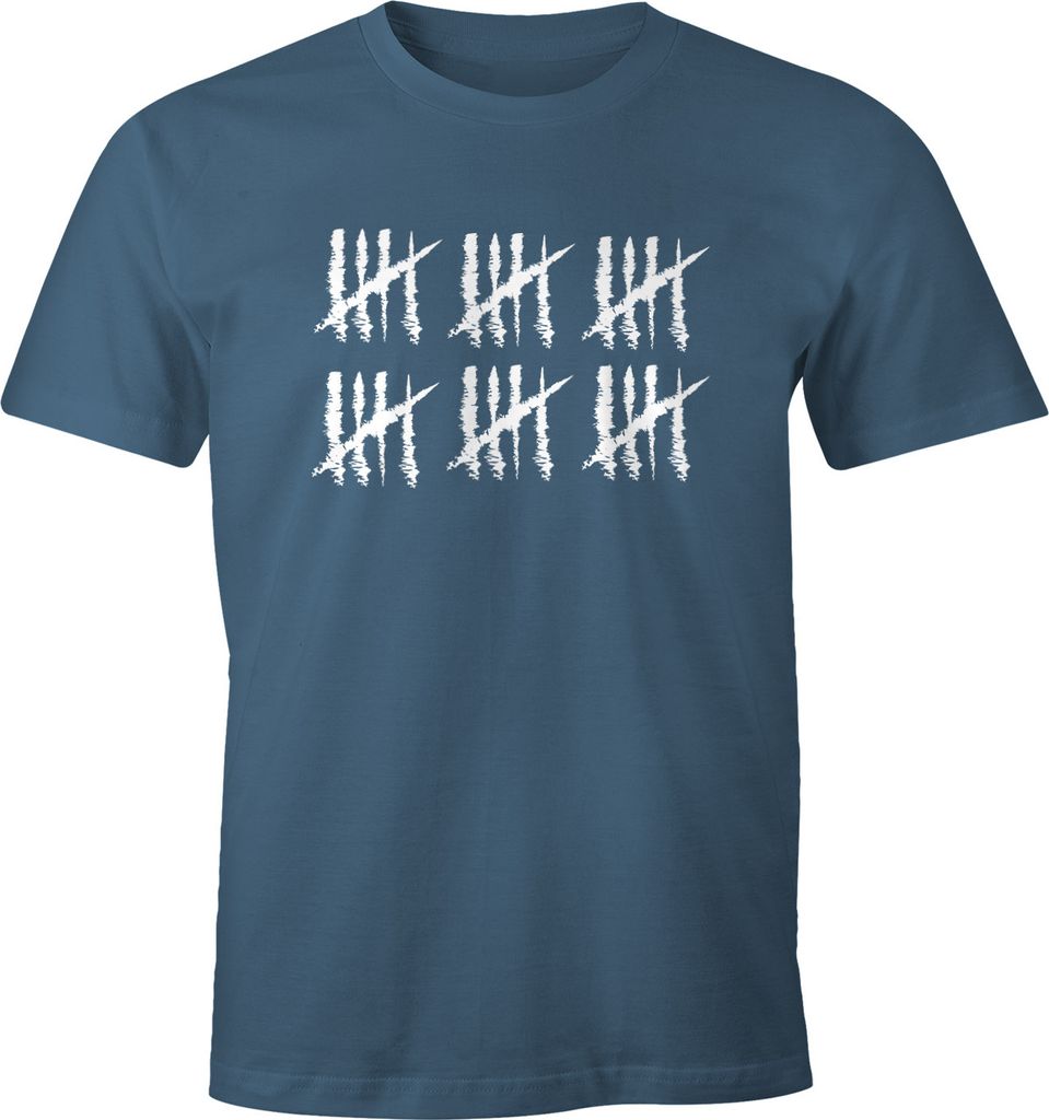 Herren T-Shirt 30 Geburtstag Strichliste Striche Jubiläum Jahrgang Geschenk Alter Fun-Shirt Moonworks denim XL