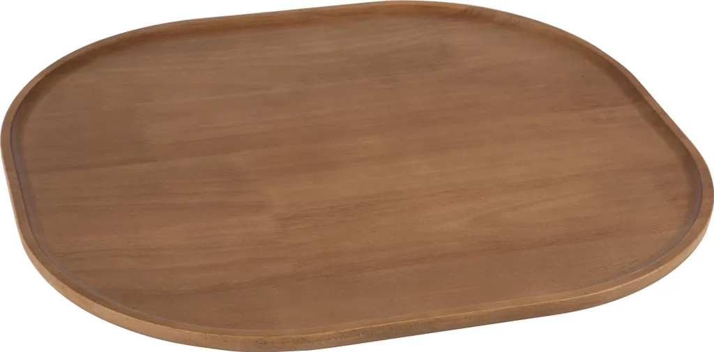 J-Line Plateau Décoratif en Caoutchouc Marron Foncé Taille Large