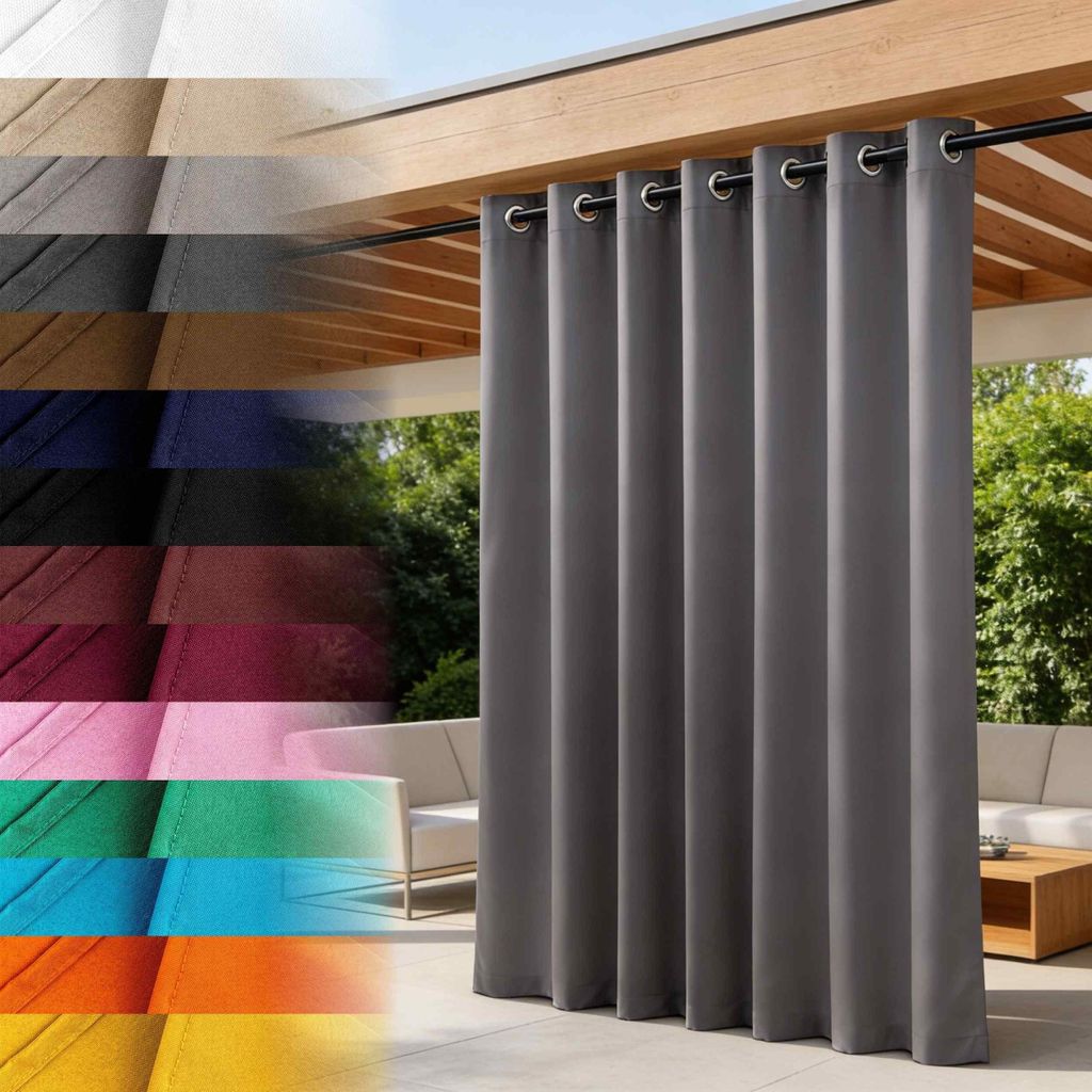 Lantigo Outdoor Vorhang Graphit 155x230 cm Blickdicht Produktbild 