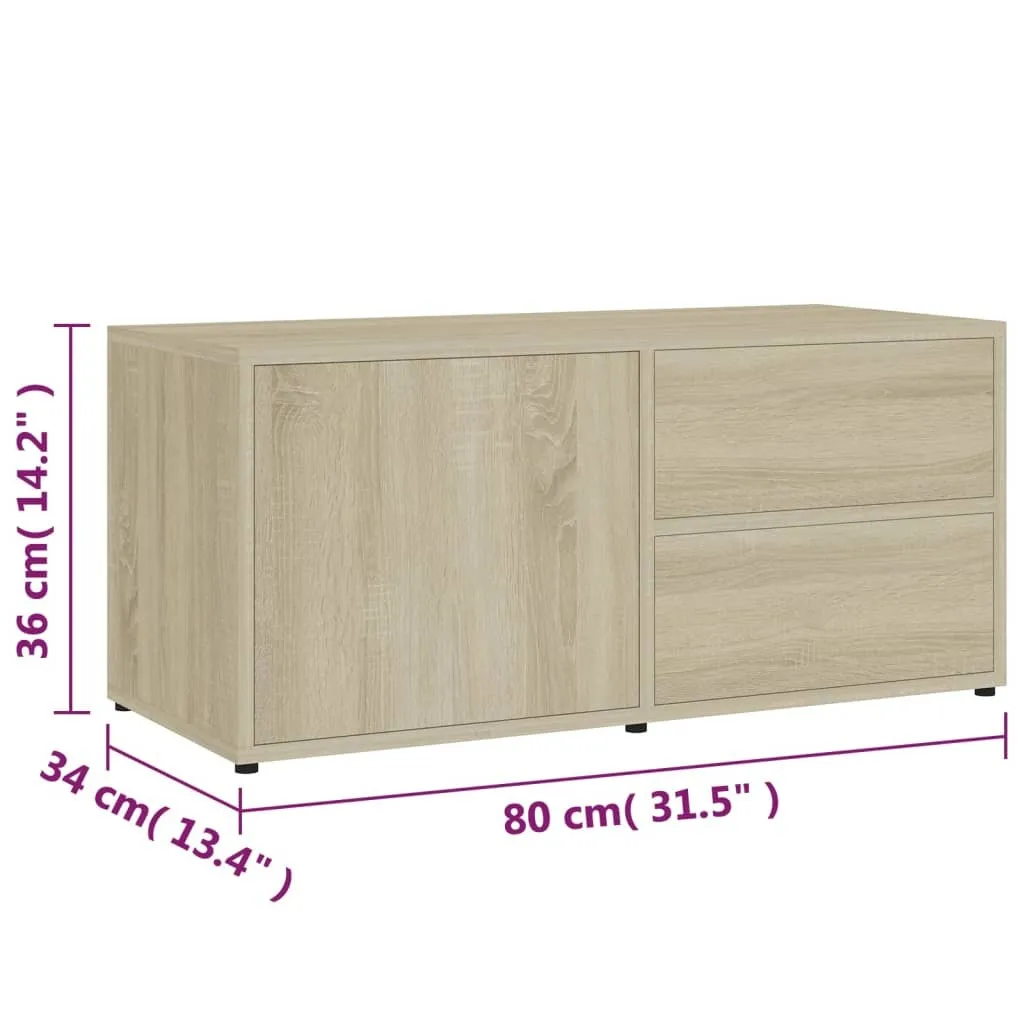 SYFAX™ Mobile Porta TV Rovere Sonoma 80x34x36 cm Legno Multistrato - 9