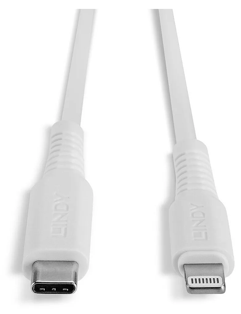 Câble de charge Lightning et USB-C Lindy Blanc 3 mètres pour iPad Pro