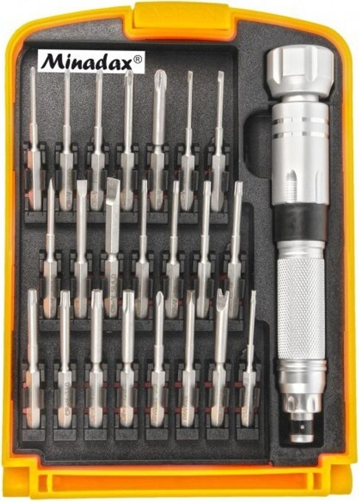Minadax Hochwertig Gehaertet 23-teilig Schraubendreher Werkzeug Set aus Chrom-Vanadium - besonders belastbar inkl. praktischer Aufbewahrungsbox