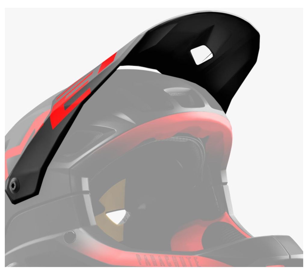 Parachute MCR Visier S/M, black red, matt glossy