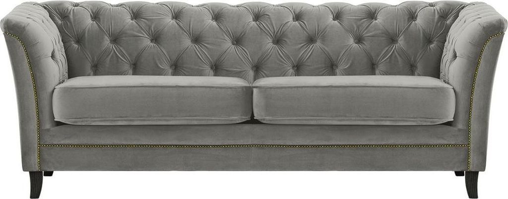 Dreisitzer-Sofa Karin-Velluto 15-schwarz-rustikales Gold
