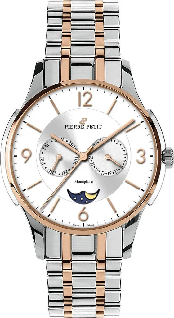 Montre Homme Classique Pierre Petit P-852G avec Bracelet en Cuir Noir