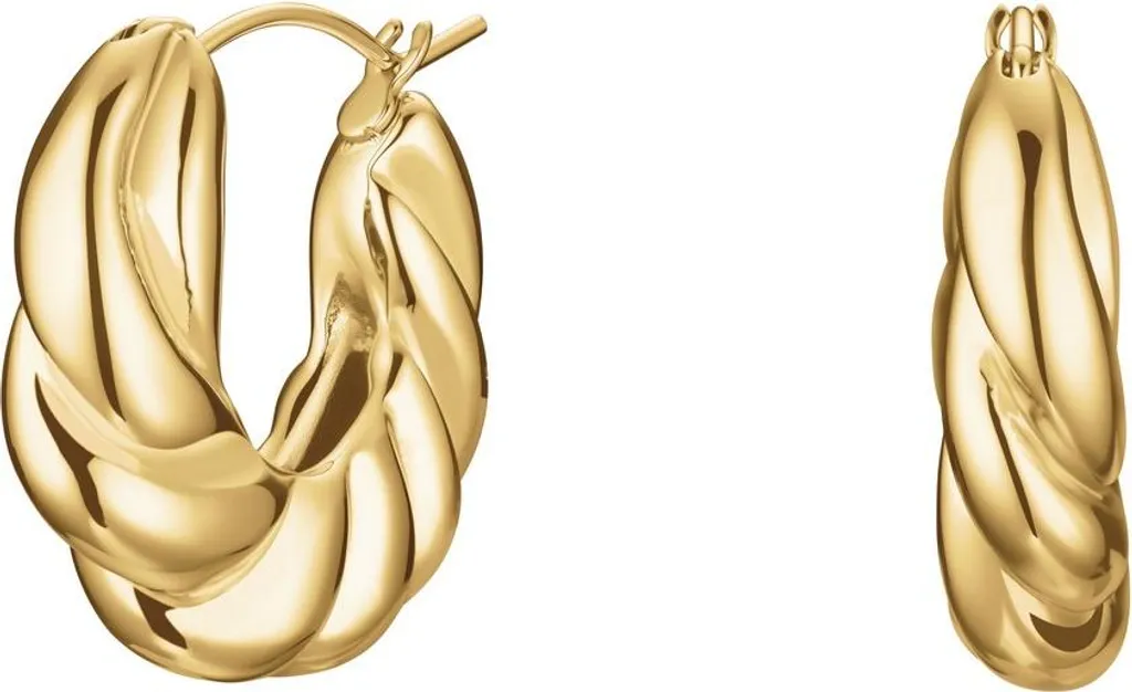 Boucles d'oreilles dorées Twisted JETHG-J972 : Bijou chic et discret