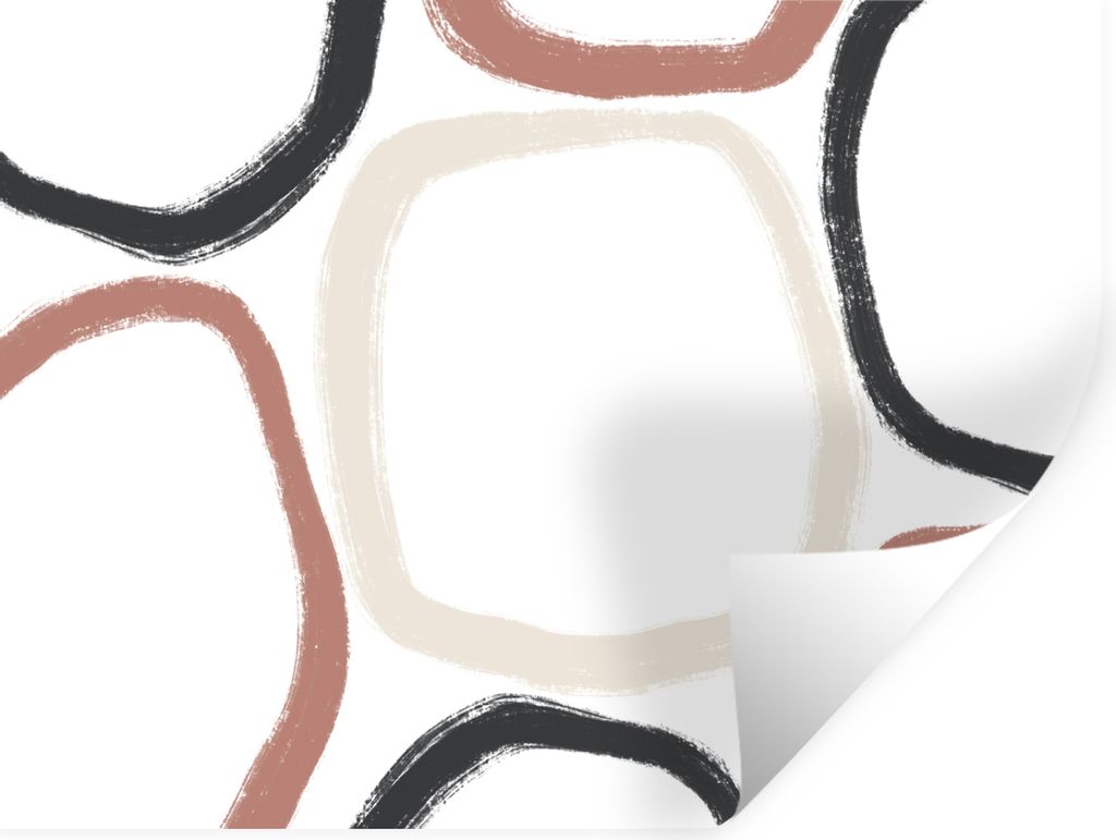 MuchoWow Wandtattoo Wandsticker Wandaufkleber Minimalismus - Geometrische Formen - Pastell - Muster 160x120 cm Selbstklebend und Repositionierbar...