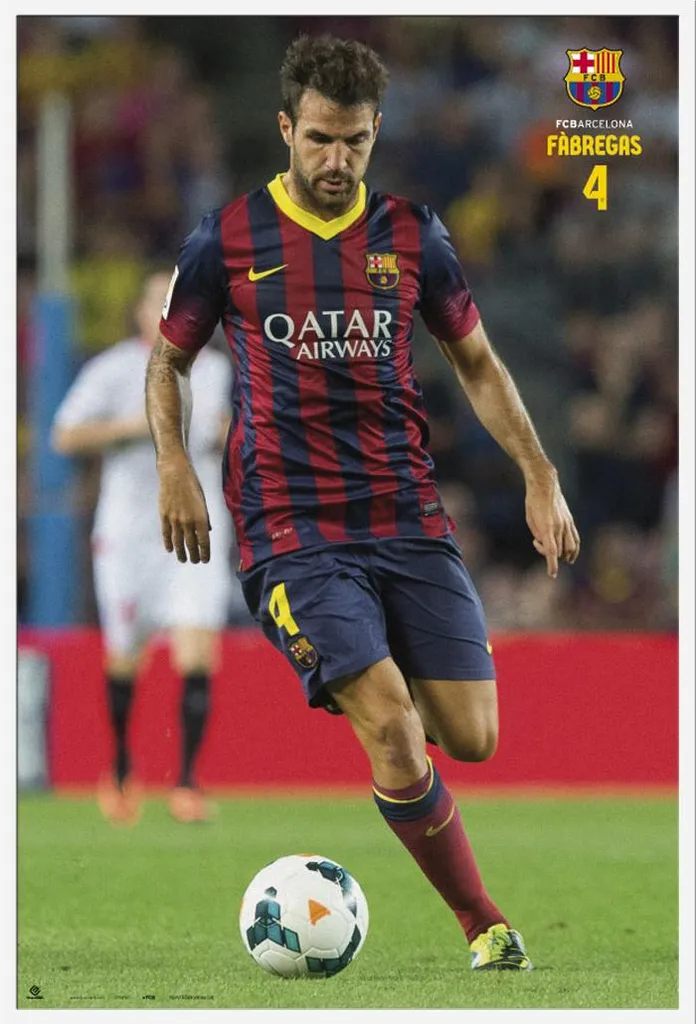 Cadre photo Shinsuke Maxi blanc et affiche Barça Cesc Fàbregas acrylique