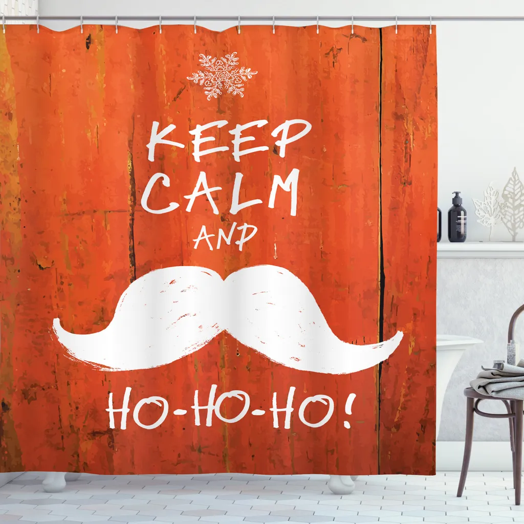 Tenda Doccia Natalizia ABAKUHAUS 175x220cm Keep Calm - Offerta Online
