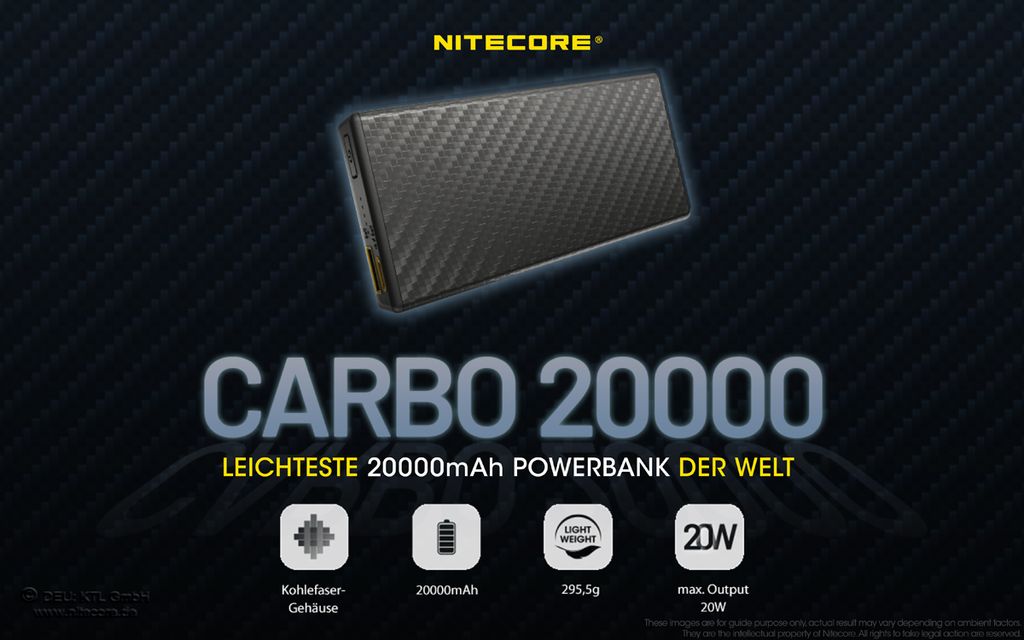 Nitecore Powerbank CARBO20000 - 20000mAh Immagine del prodotto 