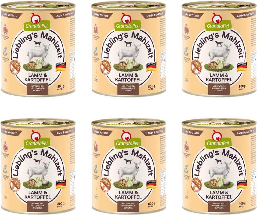 GranataPet Liebling ́s Mahlzeit jagnię,ziemniak 6 x 800g
