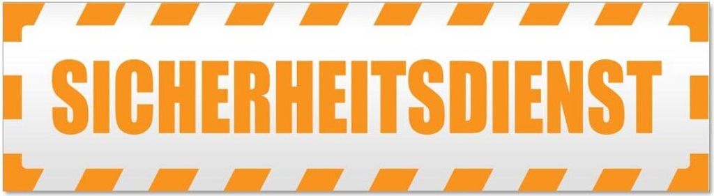 Kiwistar - Autoaufkleber - Orange - 45 x 12 cm - Sicherheitsdienst gestreift - Hinweis Aufkleber Sticker für Auto, Kfz, Fahrrad, PKW, LKW