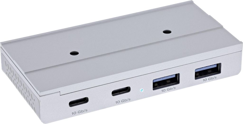 InLine 4-Port Magnetic USB Hub, 2x USB-C, 2x USB-A, 10Gb/s, Aluminiumgehäuse