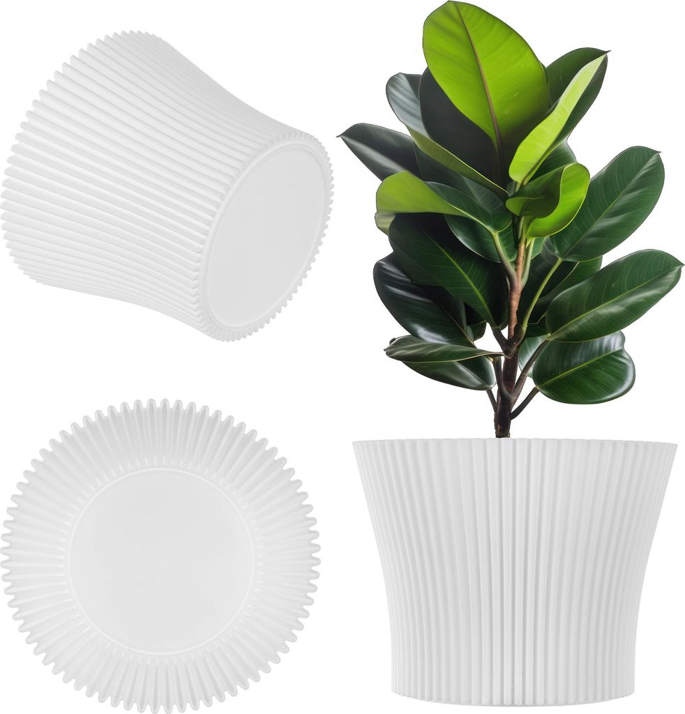 KADAX Blumentopf Blumentopf 13cm Pflanzenabdeckung Blumenständer Kunststoff weiß
