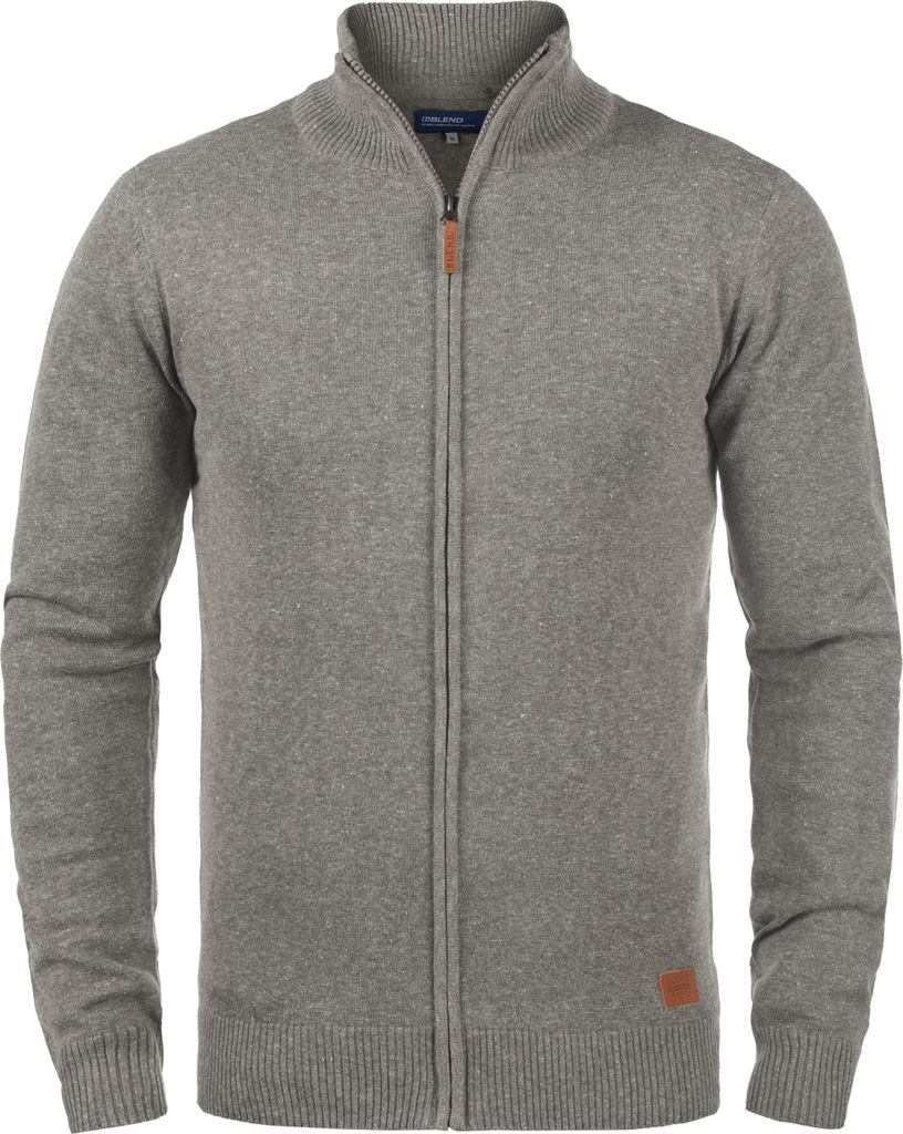 Blend BHNorman Herren Strickjacke Cardigan Feinstrick Pullover mit Stehkragen Reißverschluss Rippbündchen Baumwollmischung Regular fit
