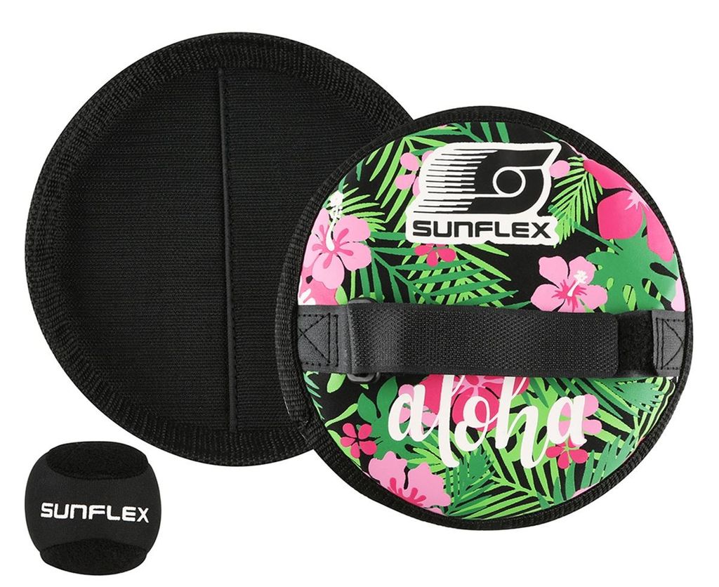 Sunflex Sure Catch Set Tropical Flower | Ballspiel Fangspiel Wurfspiel Ball Wasserspiel Klettballspiel Werfen Fangen