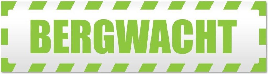 Kiwistar - Autoaufkleber - Lindgrün - 20 x 5,3 cm - Bergwacht gestreift - Hinweis Aufkleber Sticker für Auto, Kfz, Fahrrad, PKW, LKW