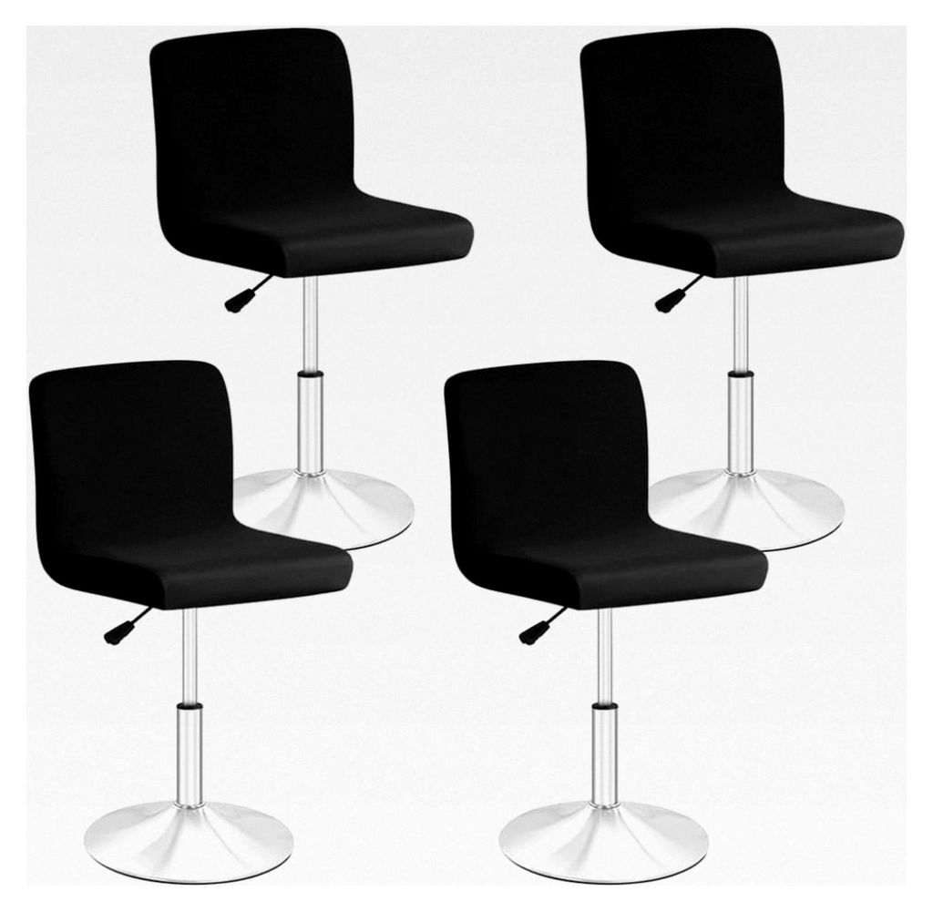 Set aus 4 Bezügen für Hochstühle und Barhocker, abnehmbarer und waschbarer Bezug, drehbar, Schwarz