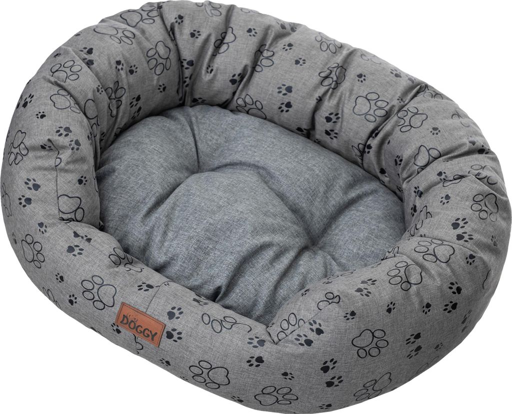 Hundebett mit Wasserdichtes Matratze "Amazing" – Orthopädisches Haustierbett oval für Innen & Außen – 75x60 cm
