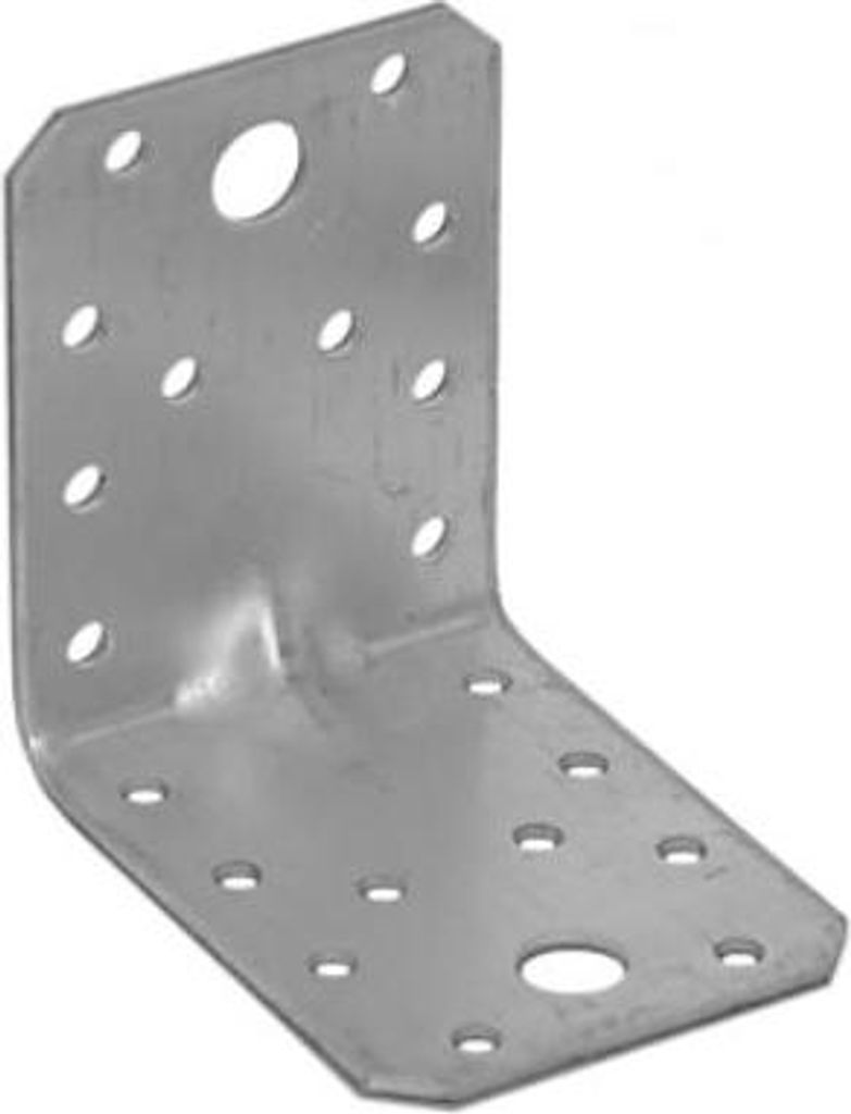 20x Schwerlast-Winkelverbinder mit Sicke 70 x 70 x 55 mm verzinkt