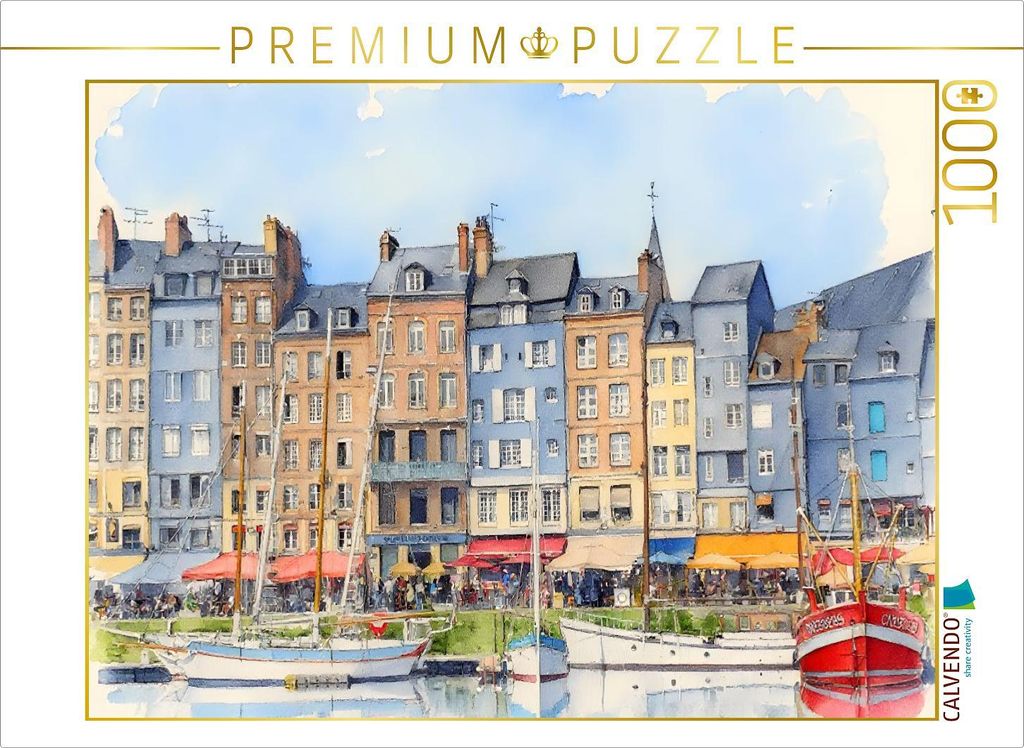 CALVENDO Puzzle Zauberhaftes Honfleur | 1000 Teile Lege-Größe 64x48cm Foto-Puzzle für glückliche Stunden