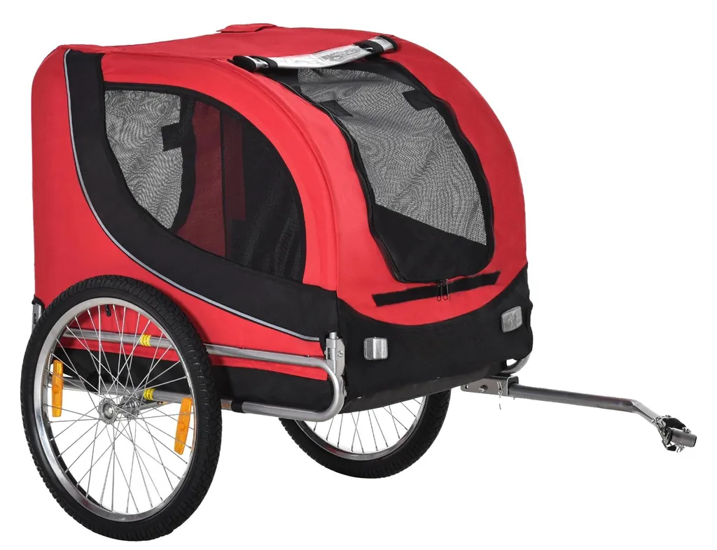 Remorque de vélo pour grand chien, idéal balades et randonnées rouges