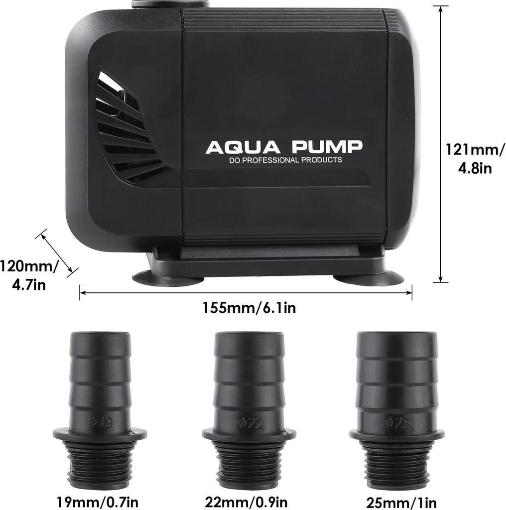 Brunnenpumpe - Tauch-Wasserpumpe - 40 W - 3000 l/h Fördermenge - 2,3 m Netzkabel - 3 Düsen - Rosa