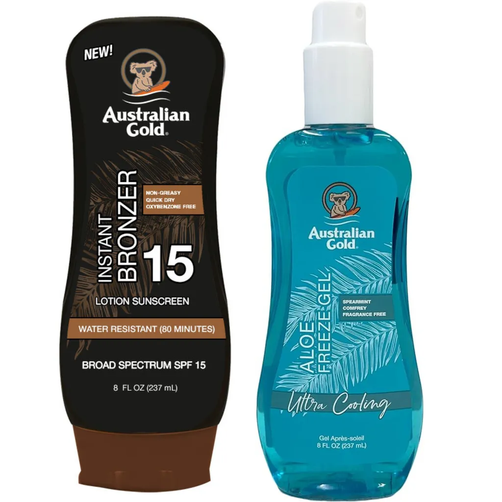 Kit Australian Gold: Protezione Solare SPF 15 e Doposole Aloe Freeze