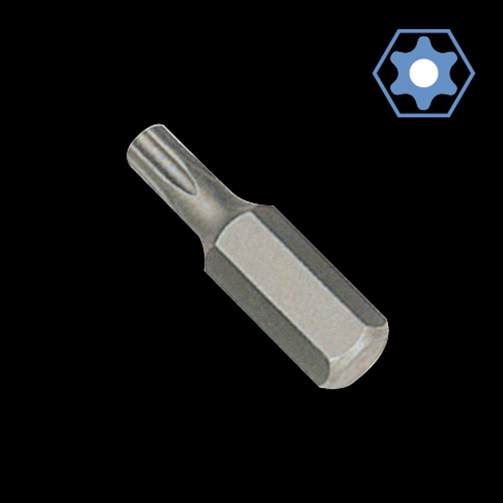 Innensechskant Bit, TT25, mit Bohrung, Stirnloch