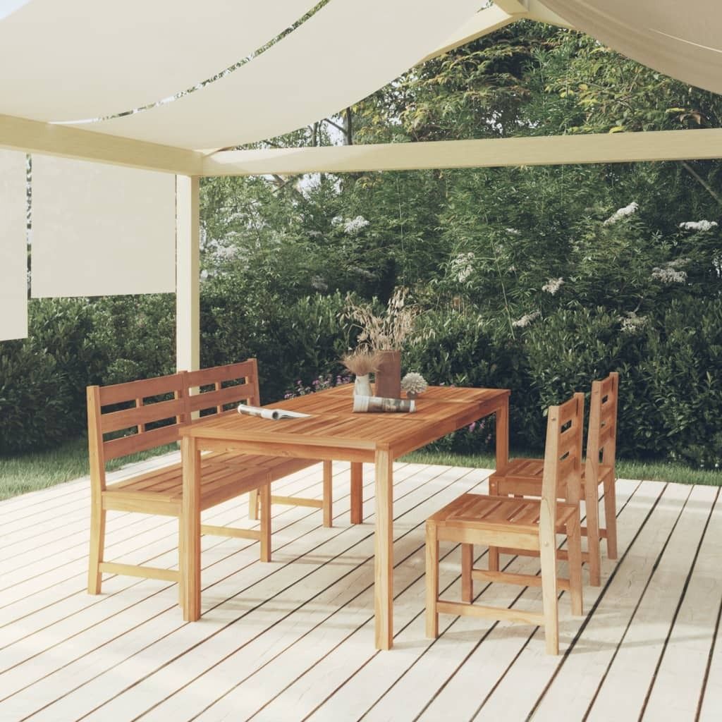 Maison Exclusive - 4-tlg. Garten-Essgruppe Massivholz Teak