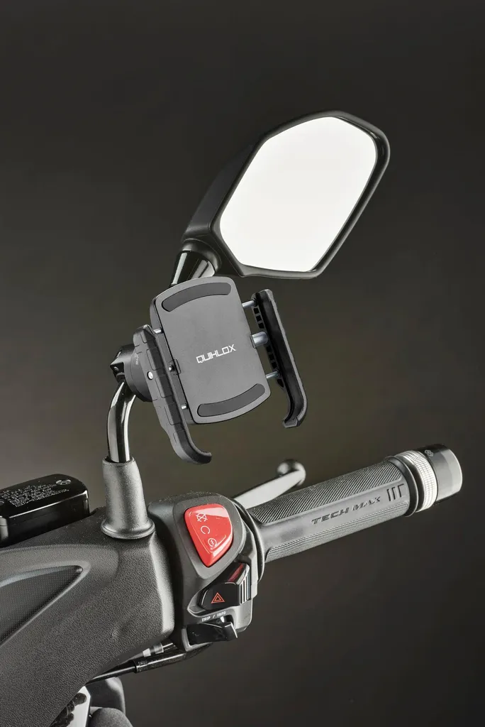 Support Téléphone Miroir Quiklox Interphone avec Fixation Rapide 360°