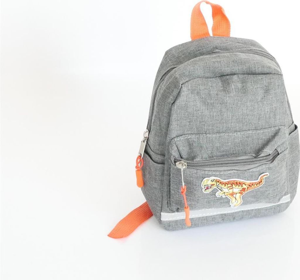 Rucksack Dino hellgrau orange