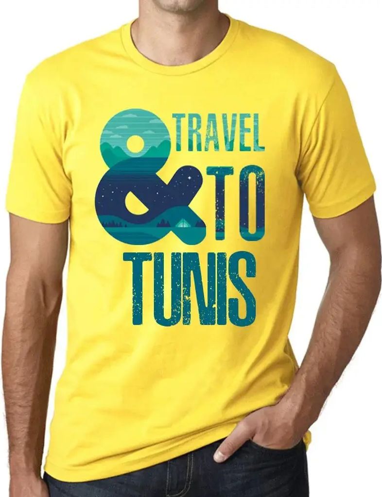 Herren Grafik T-Shirt Und Reisen nach Tunis – And Travel To Tunis – Öko-Verantwortlich Vintage Jahrgang Kurzarm Lustige Druck Geburtstag Gesch...