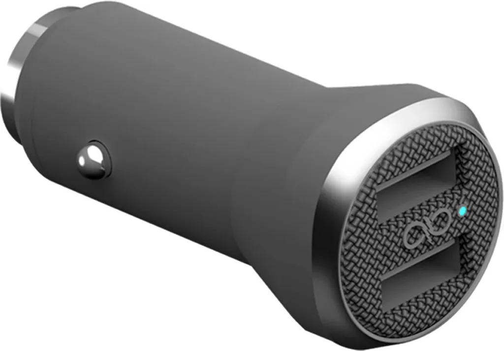 Chargeur de voiture 2 USB 4.8A Force Power Gris : Idéal pour vos Trajets