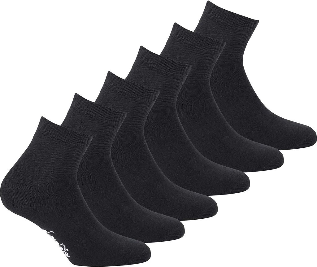 Diadora Uni Socken, 6er Pack - Sportsocken, Baumwolle, Mehrfachpackung, Logo, einfarbig Schwarz 39-42