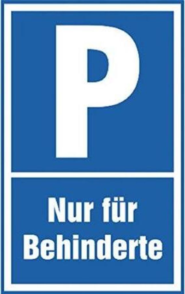 Parkplatz-Schild - PARKEN NUR FÜR BEHINDERTE - 308689 - Gr. 40x25cm