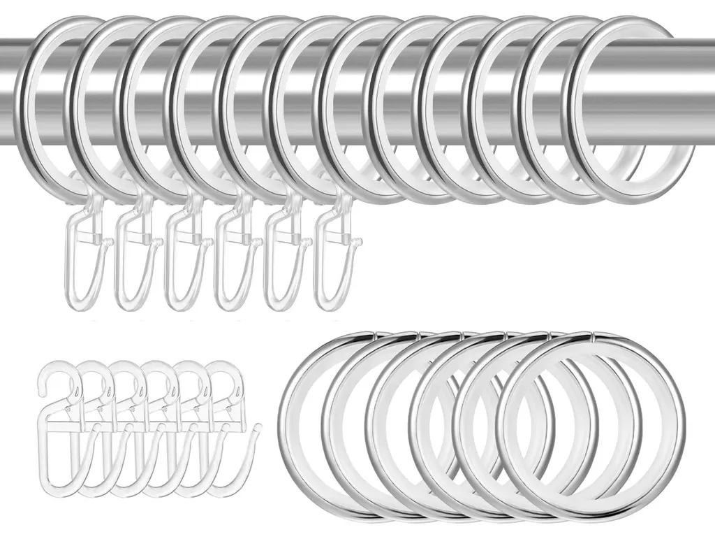 Anneaux de Rideau Argentés 30mm en Métal avec Système de Glisse Fluide