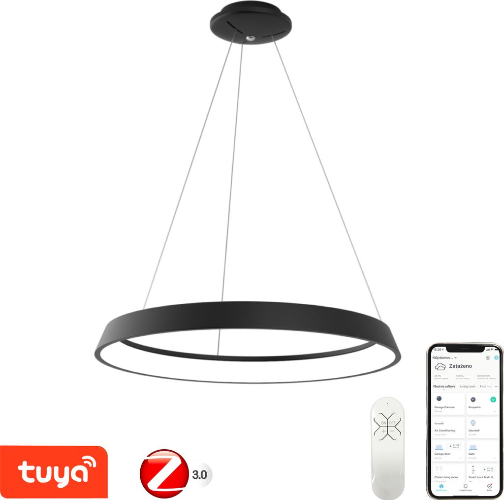 Immax NEO LIMITADO Smart Pendelleuchte 80cm 48W schwarz Zigbee 3.0