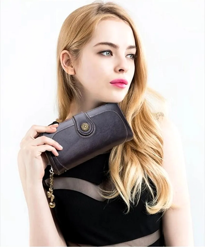 Portafoglio Donna Grande Ecopelle Nero | Business Organizer 19cm - 13