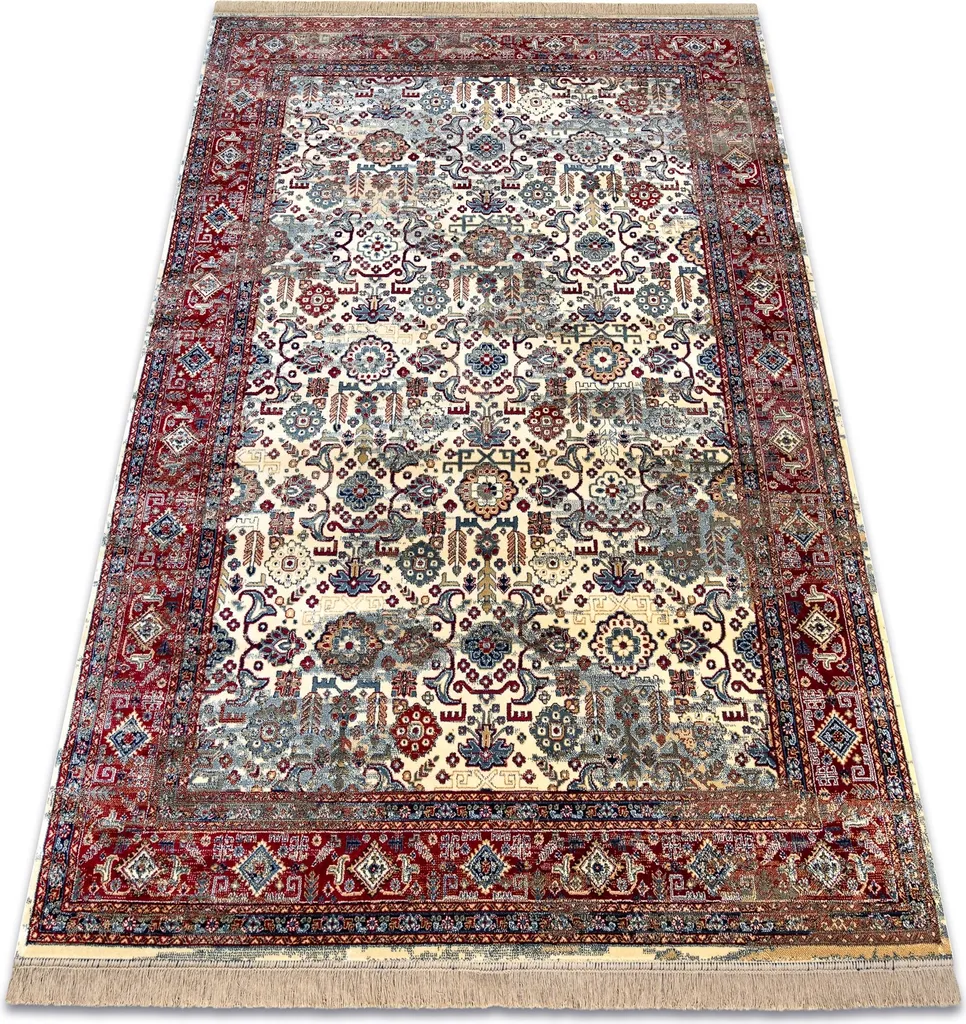 Tapis Windsor 22993 Ornement Vintage Ivoire et Rouge - 160x230 cm