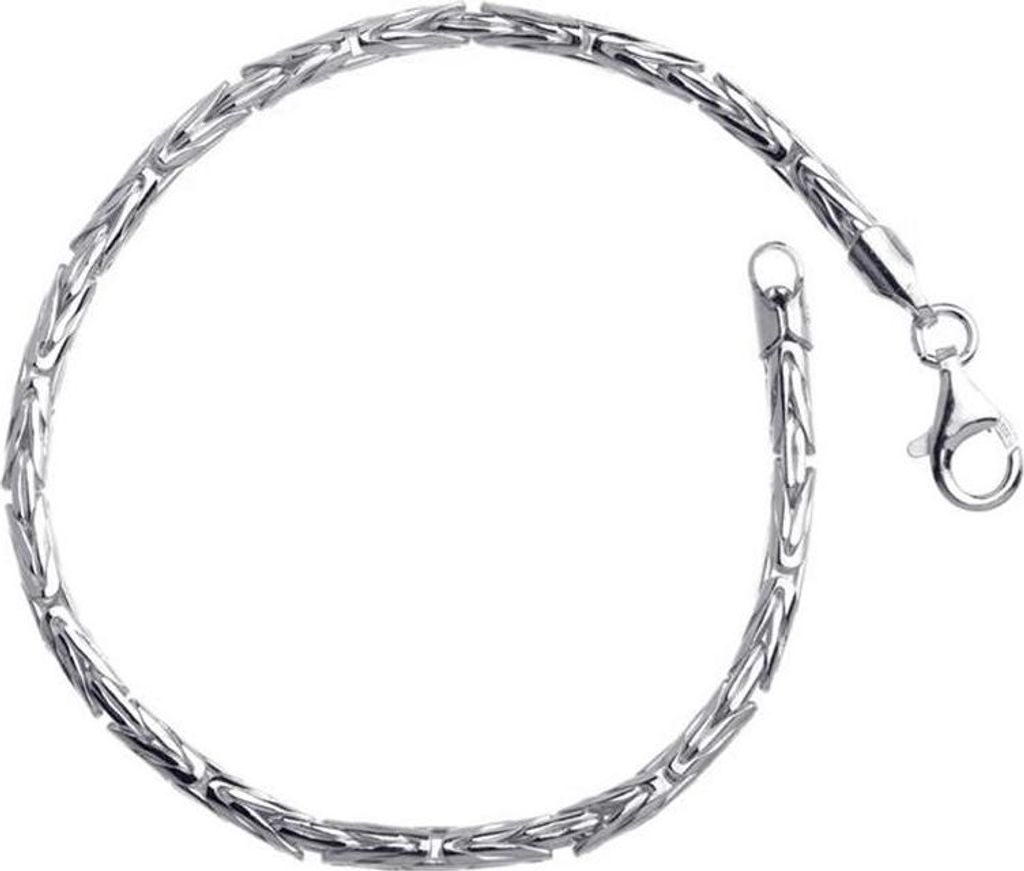 SILBERKETTEN STORE Königskette Armband, rund 3mm - 925 Silber, Länge wählbar von 16-25cm - 16cm