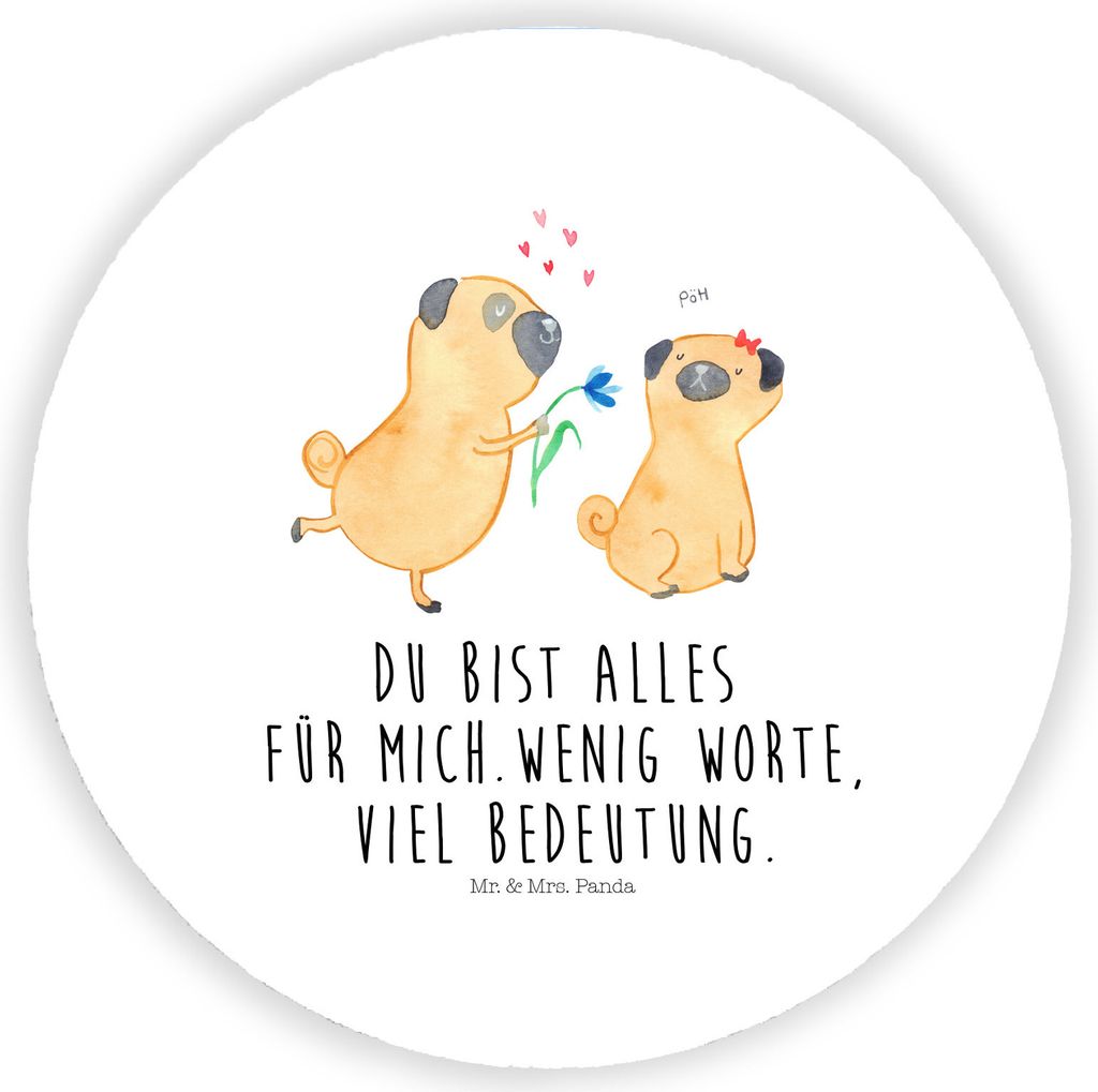Mr. & Mrs. Panda magnet Mops Verliebt - Weiß - Geschenk, Pure Liebe, Knuffig, pinnwand, für kühlschrank, Partner, Kühlschrankmagnet, whiteboard...