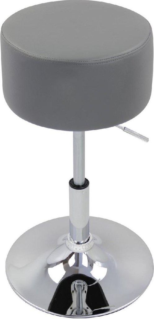 Runder Barhocker Divito – Höhenverstellbar 52–67cm – Mit Rückenlehne – Ergonomisch – Grau – Küche & Bar – Drehbar 360° – 1 Stück