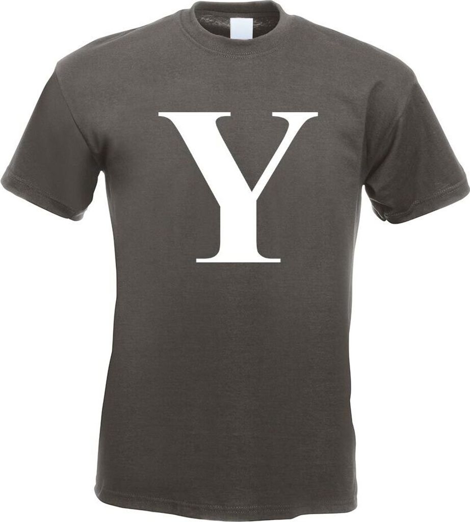 Kiwistar - T-Shirt - Graphit - Buchstabe Y - Alphabet Motiv Bedruckt Funshirt Design Print - mit Motiv Bedruckt - Funshirt Design - Sport - Freizei...